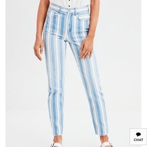 American Eagle stripped jeans